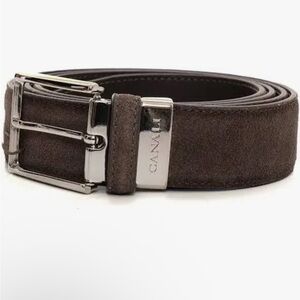 NWT Canali suede Chocolaty Italian-made buckle belt $295